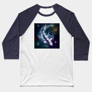 Koi fish - Swimming though starry nebula galaxy Baseball T-Shirt